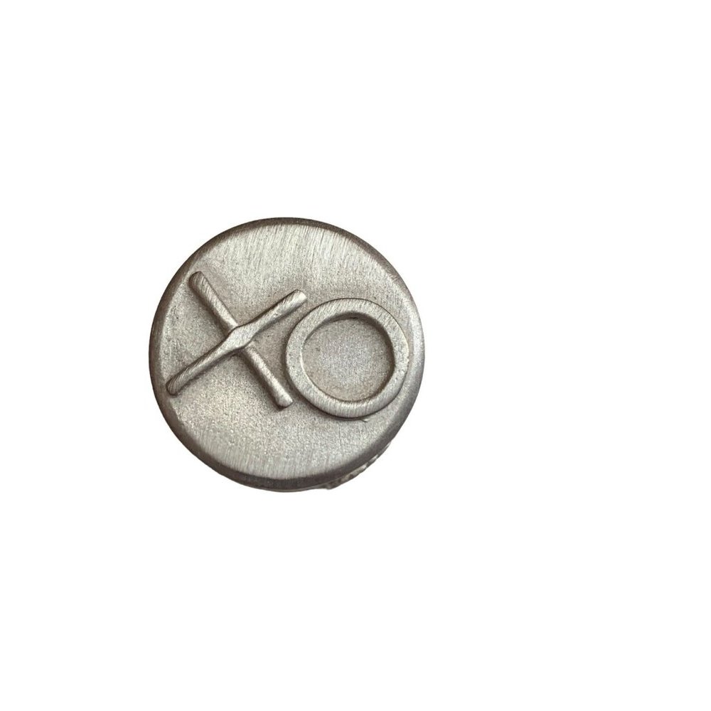 Hugs & Kisses Game Set tic-tac-toe NWT Pewter Mini Round Tin ©️Jill Made In USA